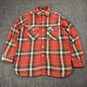 Vintage 50s 60s King Kole Flannel Shirt Mens Large Sanforized Cotton Distressed